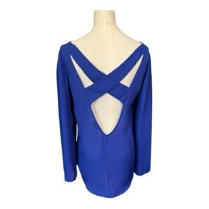 EUC++ Tobi royal blue criss cross plunging back blouse | size XS